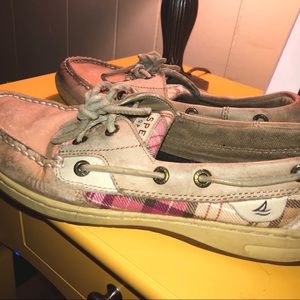 Worn tan Sperry’s